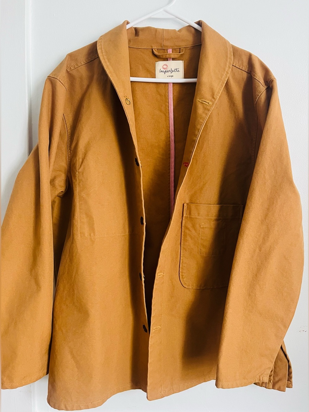Imperfects • Men's Caramel Yellow Shepherds Jacket - Casual Cotton Coat